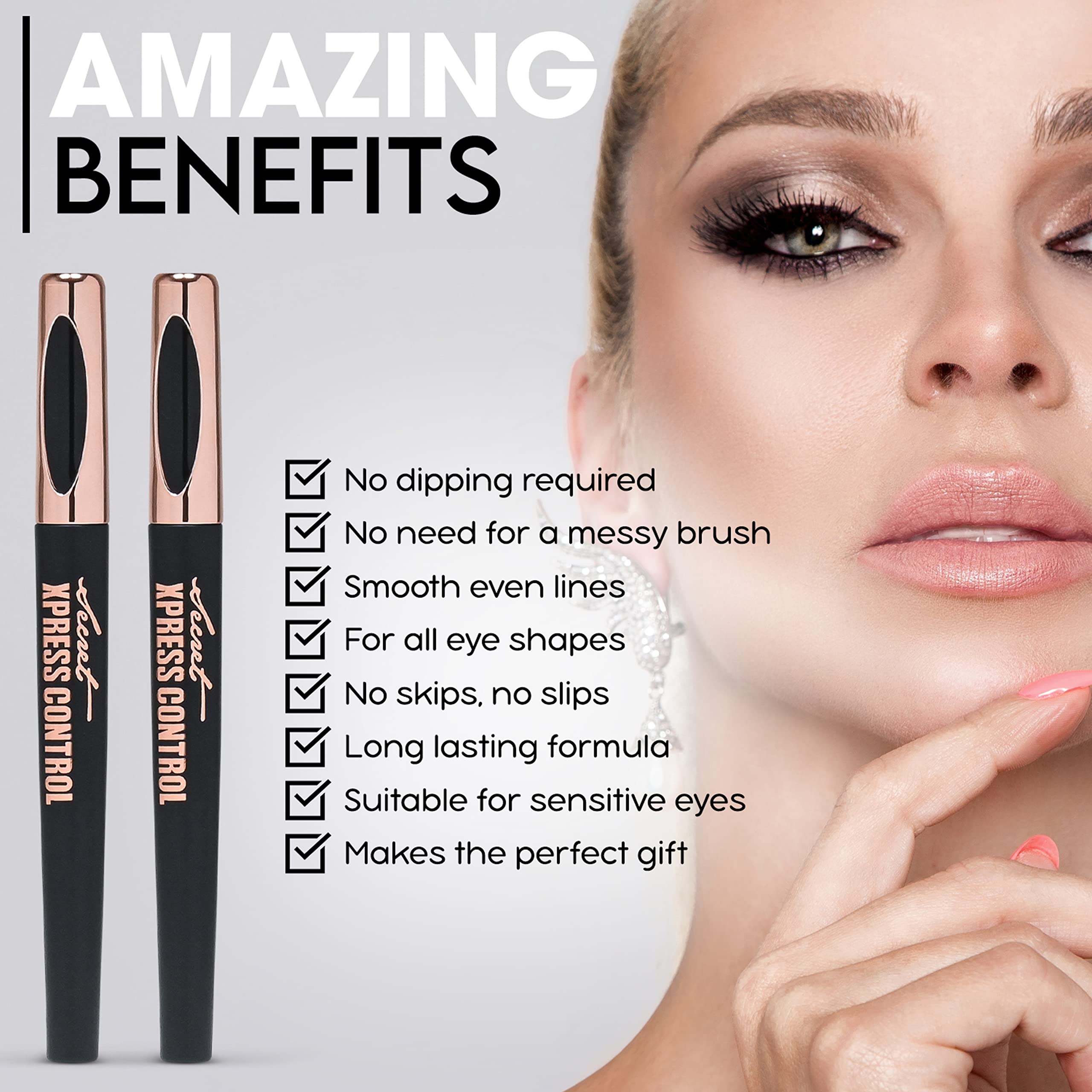 Lápiz delineador de ojos negro líquido impermeable mate de larga duración maquillaje profesional 4