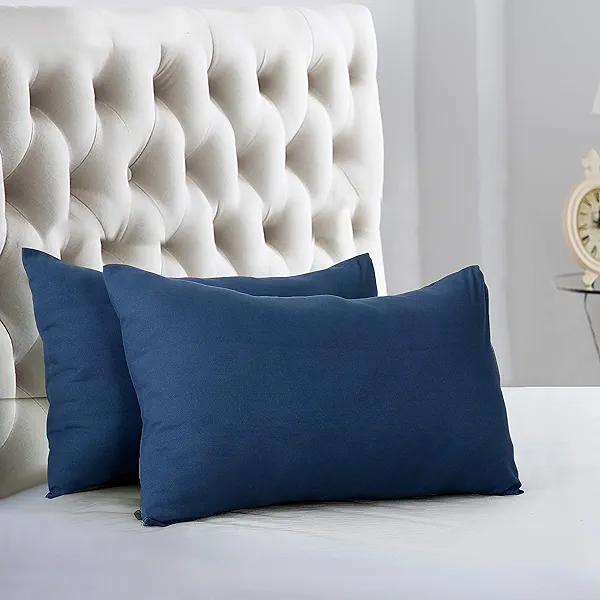 EVOLIVE Ultra Soft Brushed Microfiber King Size 20"x40" Pillowcases Pair with Envelope Clousure Set of 2 (20"x40" King, Navy)
