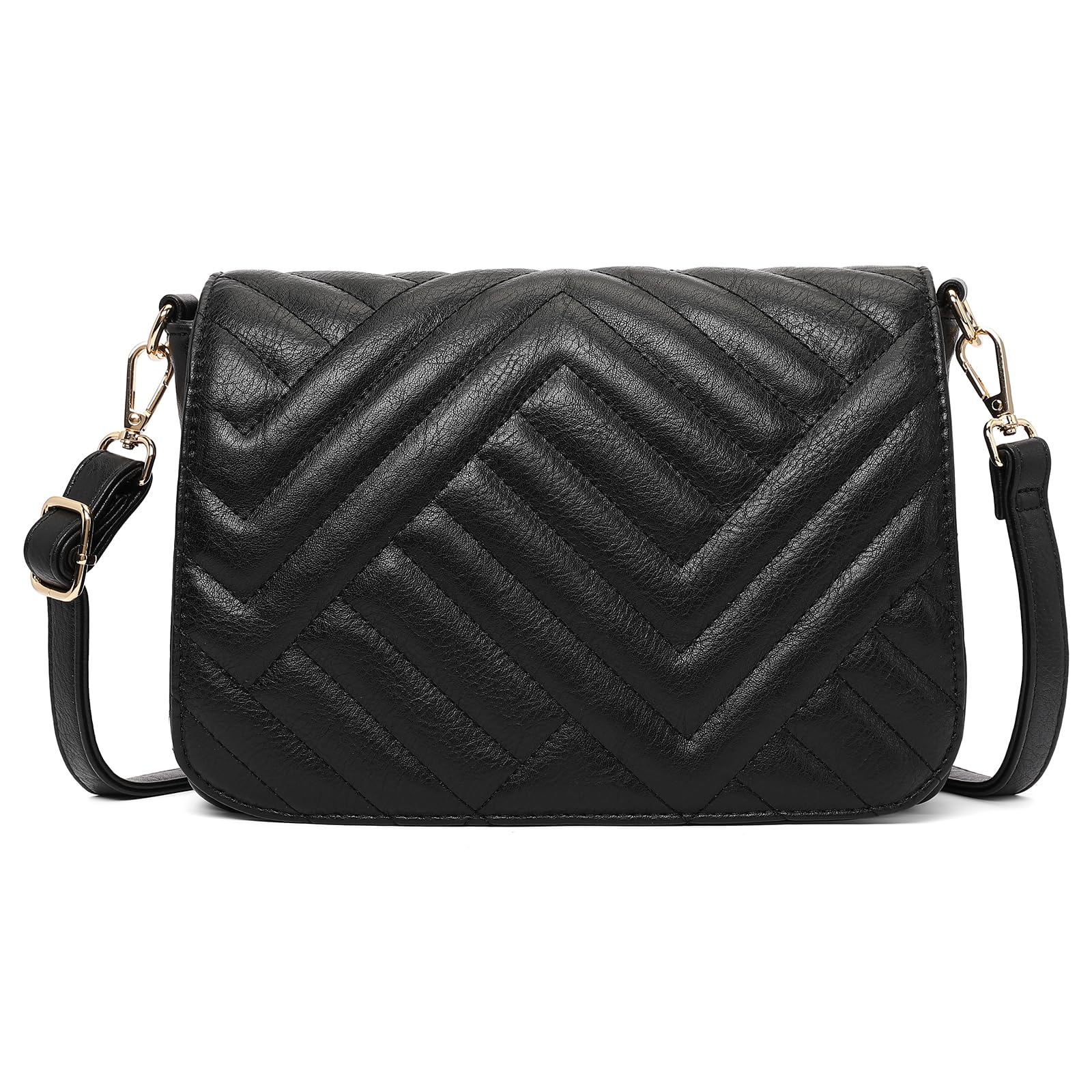 SENDEFN Quilted Leather Crossbody Bags for Women Ladies Shoulder Purse Satchel HandBag with Chain Trendy Strap