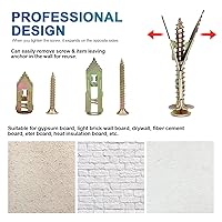 Vista 6 de NINDEJIN Anclaje autoperforante para paneles de yeso con kit de tornillos, anclajes de expansión de yeso de acero al carbono con tornillos