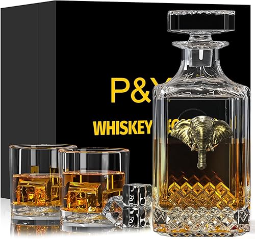 People of Liberty- Juego de decantador de whisky con 2 vasos, ideas de regalo de jubilación para jefe, mentor, líder, jarra de whisky para vino,