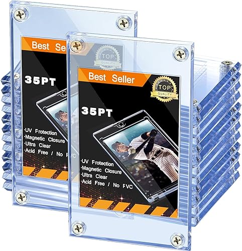 Protector de tarjeta acrílico con tornillo, protector de tarjeta transparente de 35 PT para béisbol, fútbol, deportes, almacenamiento y exhibición