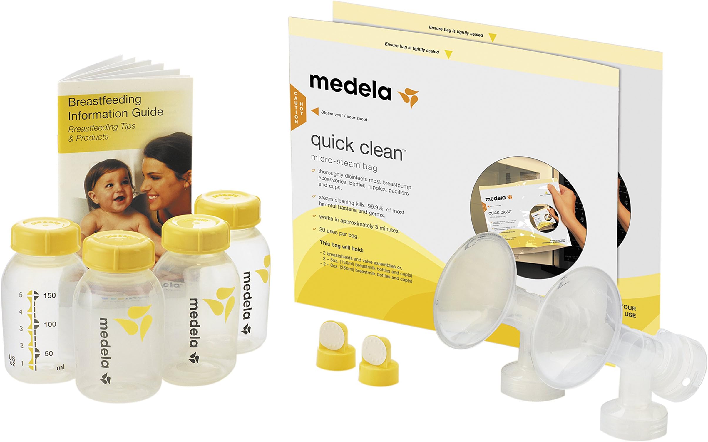 Medela Breast Pump Accessory Set, Value Pack Includes Breastmilk Bottles, Breast Shields and More, Authentic Medela Spare Parts Made Without BPA