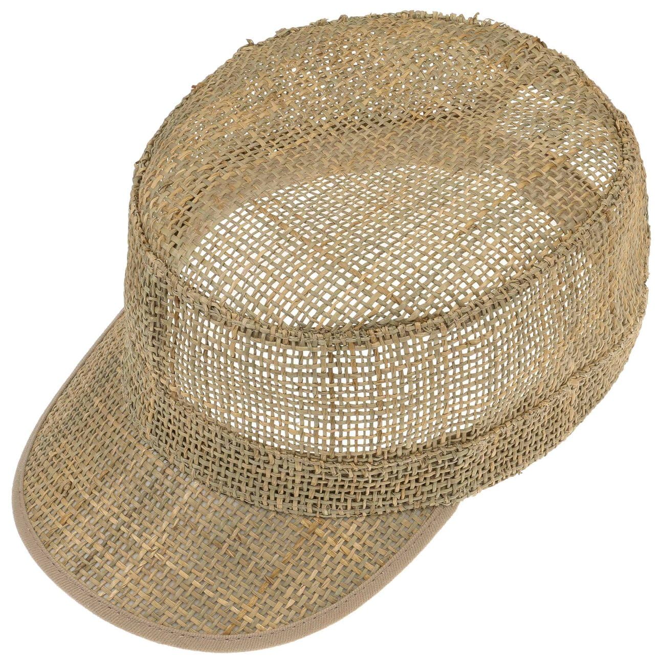 SOMBREROSHOP Gorra Militar de Paja Unicolor Unisex Primavera Verano