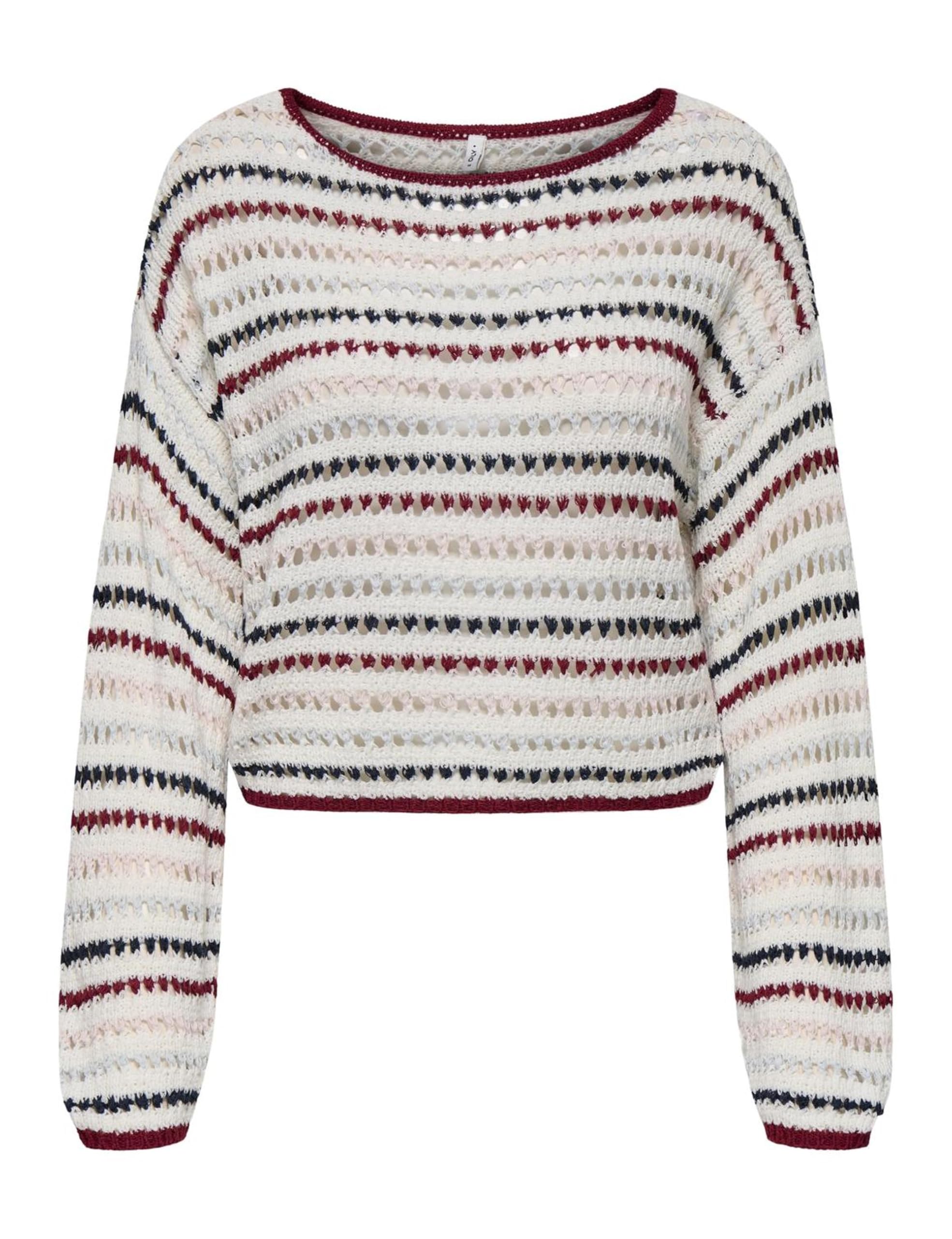 ONLY Women's Onlgeena LS Short Stripe Boatneck CC KNT, Cloud Dancer, S