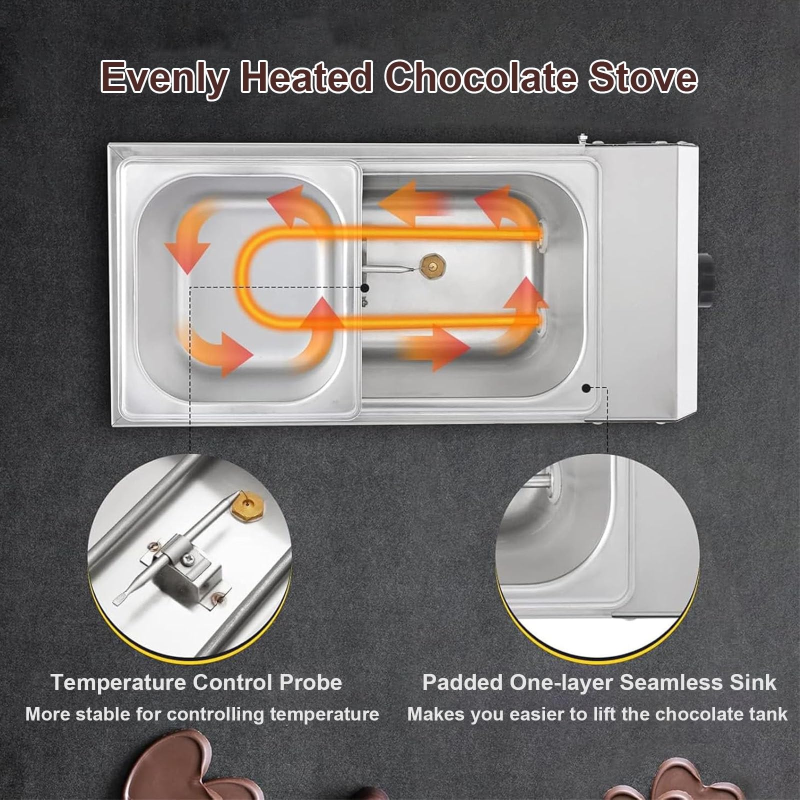 Machine À Fondre Le Chocolat Chaud Électrique, Chauffe-Chocolat Commercial À Température Réglable De 30 À 85 ℃, pour Centre Commercial, Snack Street, avec Kit D'outils De Cuisson