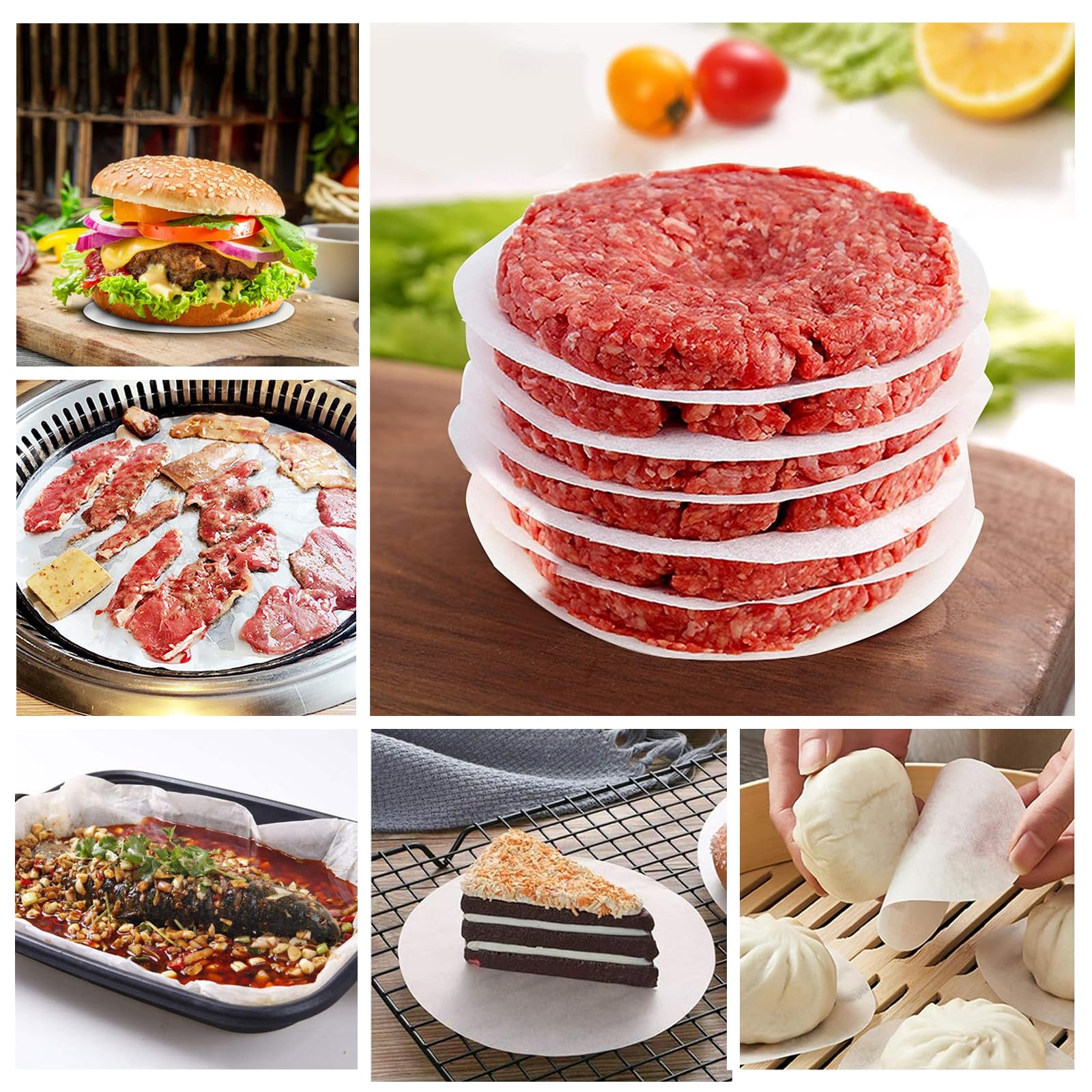 CYEER 2000 pezzi di carta per hamburger, 13 cm, per hamburger, hamburger Patty, carta hamburger per hamburger, cheeseburger, patties