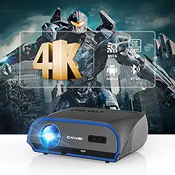 Projetor de alta luminosidade 1800 ANSI Lumens, HDR10+,compatível com 4K, WiFi6 e Bluetooth,Smart Android TV com aplicativos, 2 HDMI,para visualização à luz do dia, jogos com baixo atraso de entrada