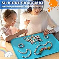 Vista 6 de Alfombrillas de silicona para manualidades para niños 61x41 cm – con borde elevado y antideslizante Alfombrilla de silicona reutilizable