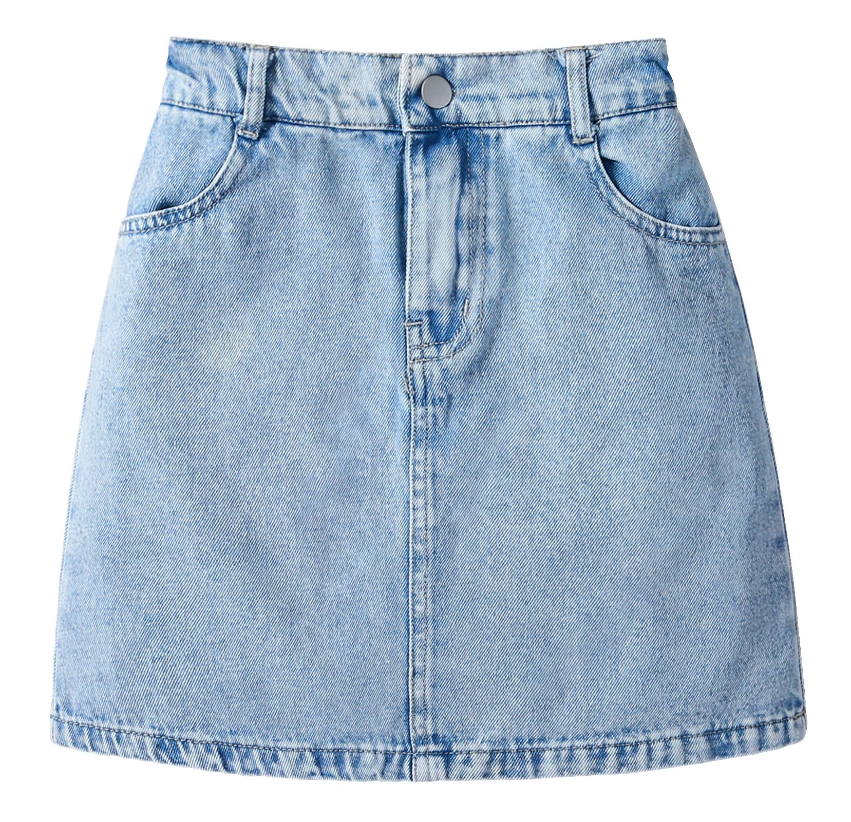 SEAUR Gonna in denim per ragazze 8-12 anni gonna jeans carina casual linea A con tasche