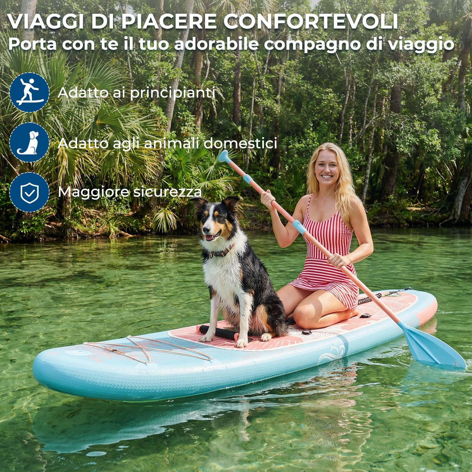 Devoko Tavola SUP Gonfiabile 330cm | Sup 2-in-1 con Sedile Kayak & Accessori, 130kg Max - Ideale per Surf, Pesca, Yoga