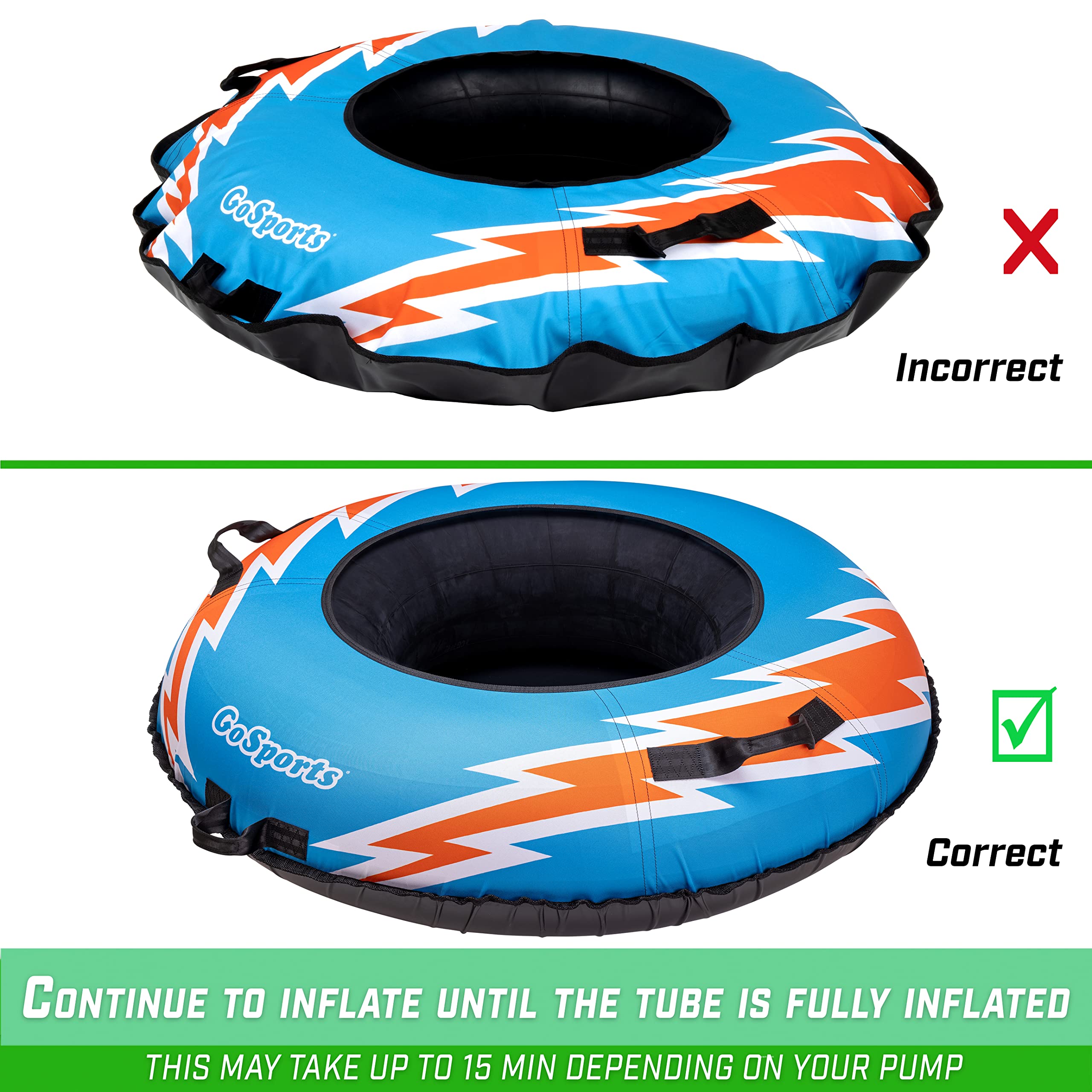 GoSports Tube à Neige d'hiver Robuste de 111,8 cm avec Housse en Toile de qualité supérieure – Traîneau de qualité Commerciale – Choisissez Votre Style