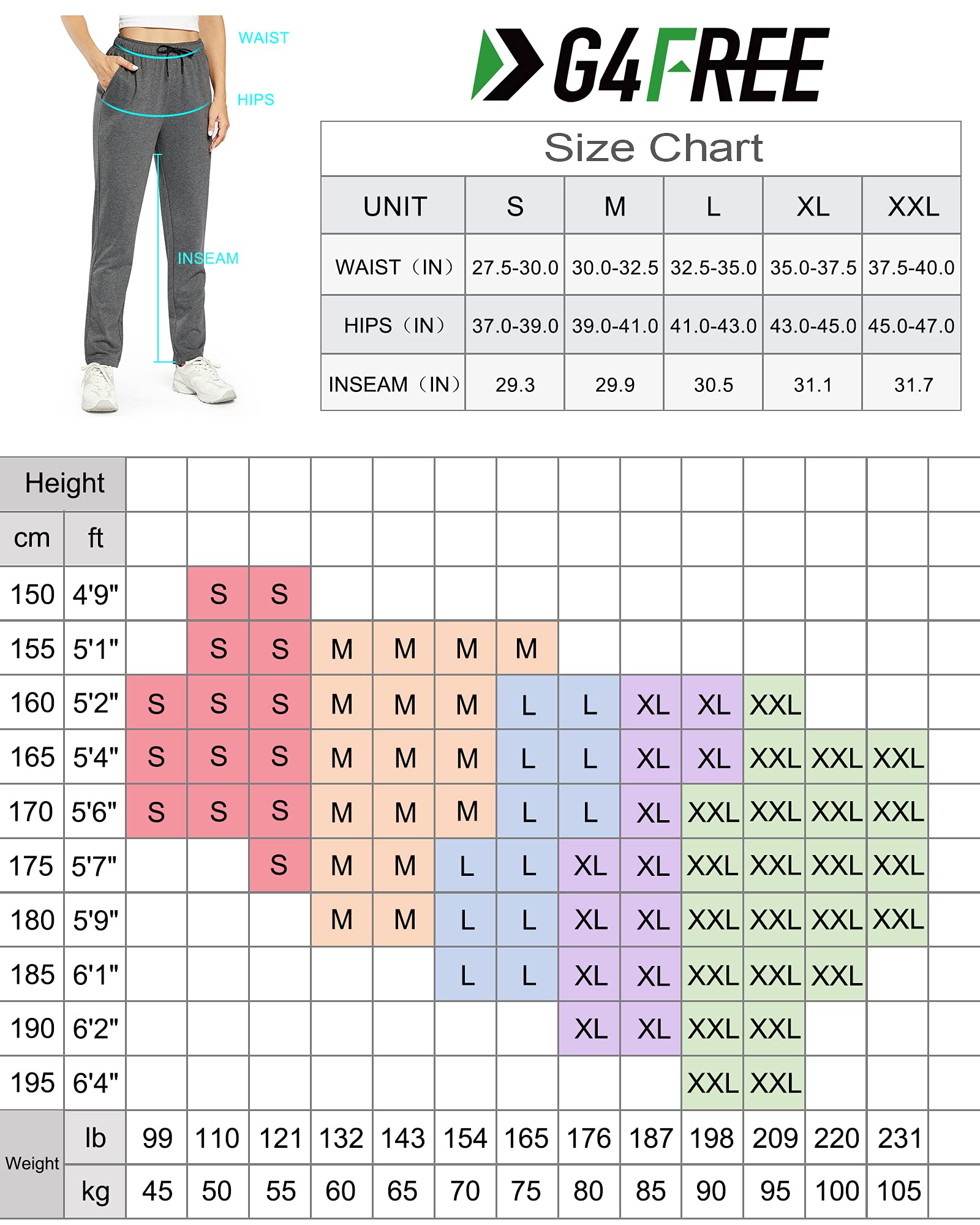 OUGES Pantalon de Jogging en Coton pour Femme Pantalon de Sport Ouvert