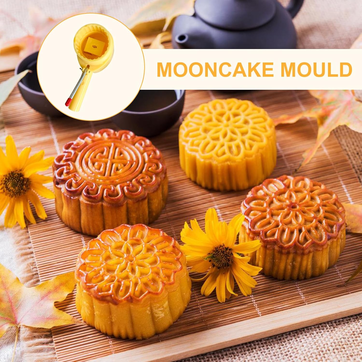 Mold With Stamp ABS Plastics Pastries Dessert Baking Hand Pressed Chinese Cakes Baking Tool