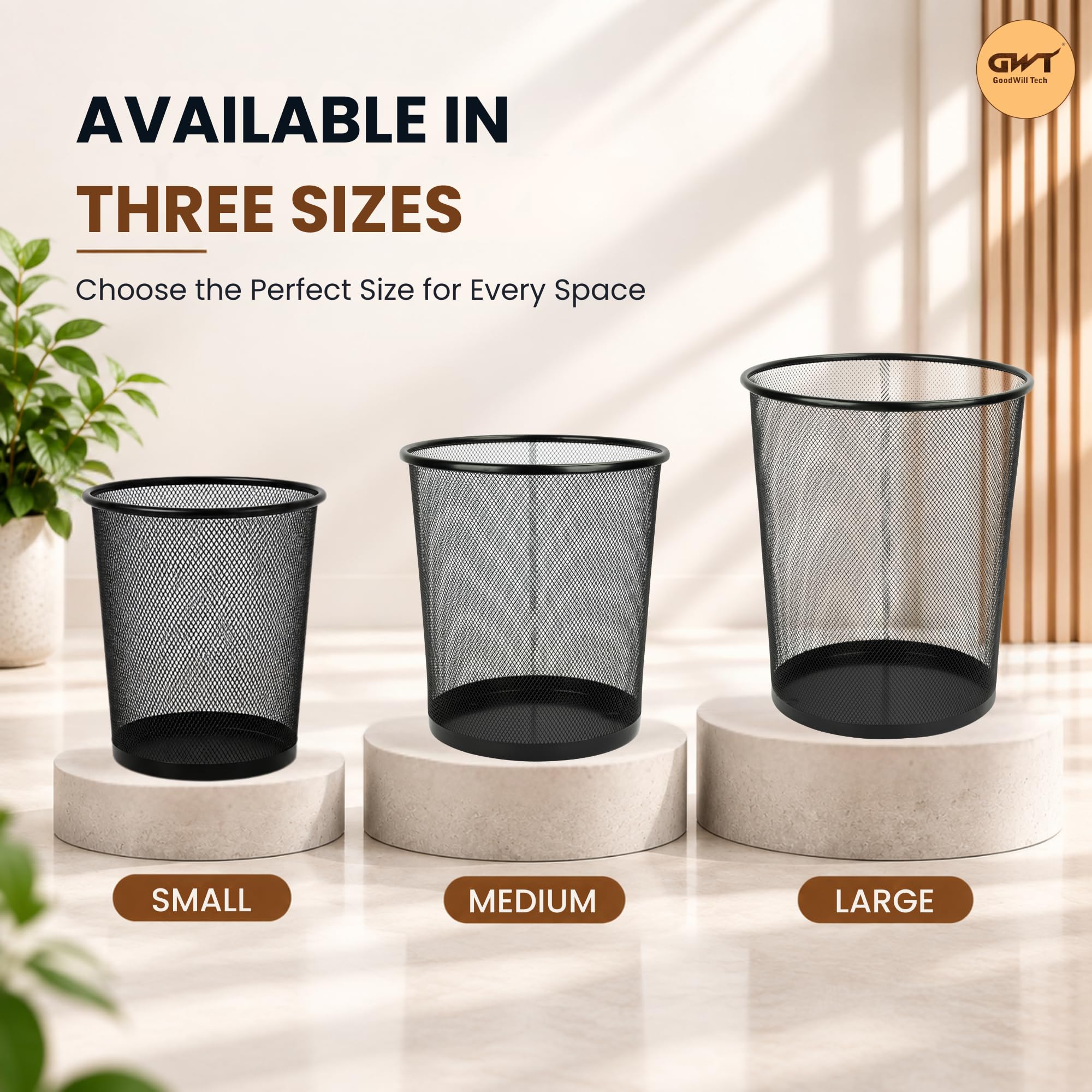 GoodWill Tech Metal Recycling Bin - Large Black -9