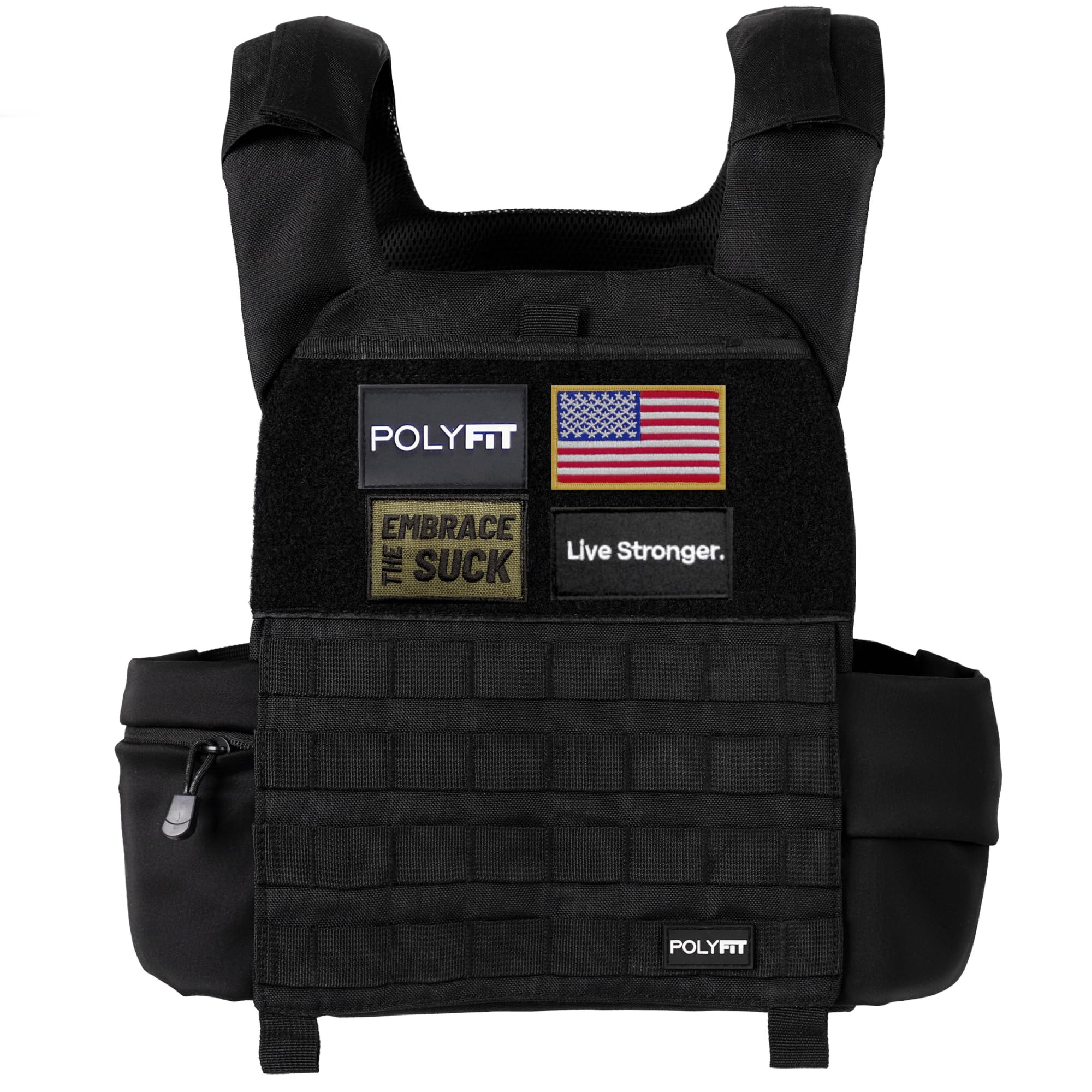 POLYFIT (Fortify) Weighted Vest for Strength and Endurance Training, Rucking, Fitness Workouts, Running, WODs