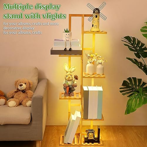 Miniatura 6 de Dreyoo Soporte para plantas de 48 pulgadas con luz de crecimiento, 6 niveles para 7 macetas, soporte para plantas para sala de estar o patio,