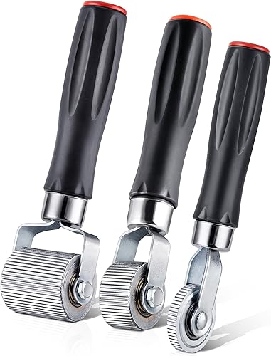 LUMITECO Rodillo de costura de rodillo de amortiguación de sonido para automóvil, paquete de 3 alfombrillas de reducción de calor, rodillo de