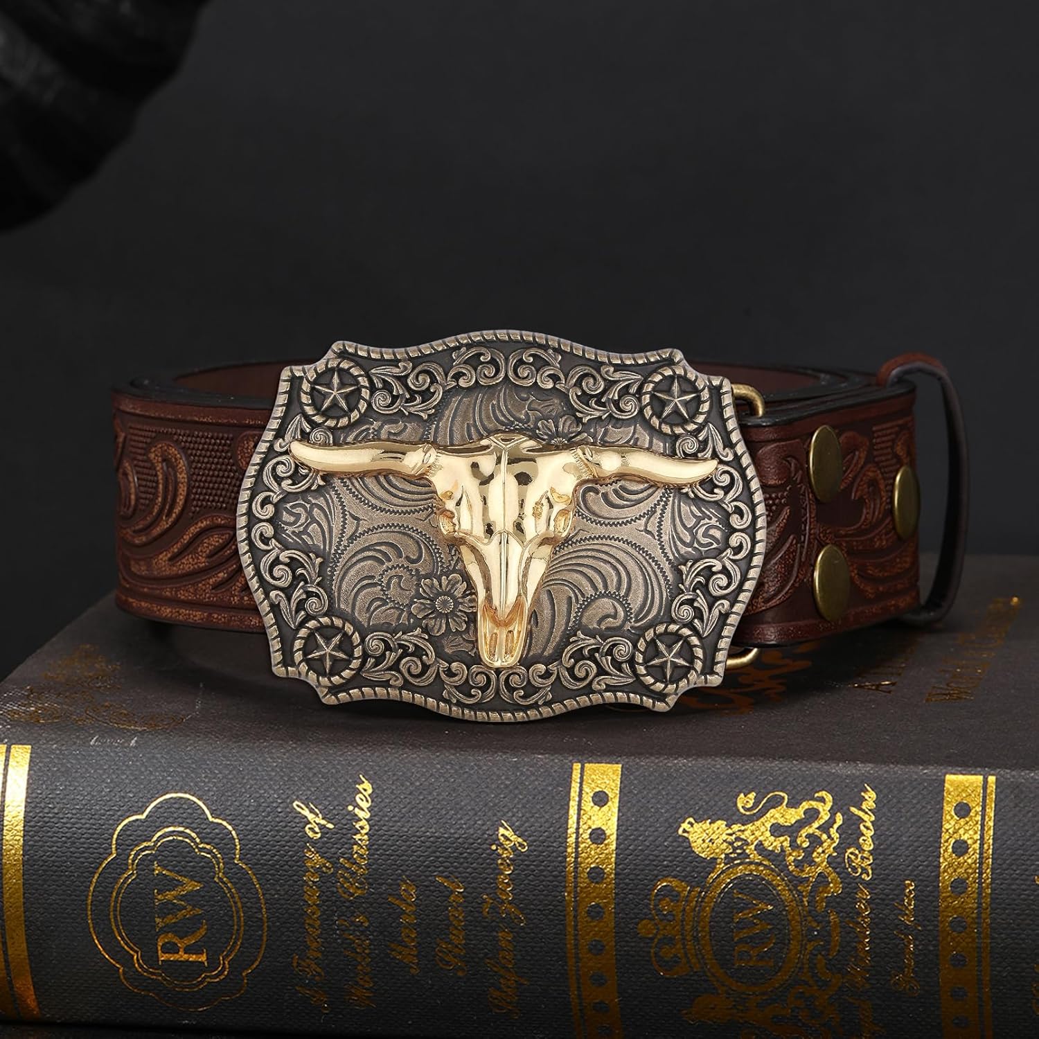 Western Belt Buckles Men American Eagle Longhorn Horse Elk Cowboy Belt Buckle Western Accessories Gift for Women Men - Image 4