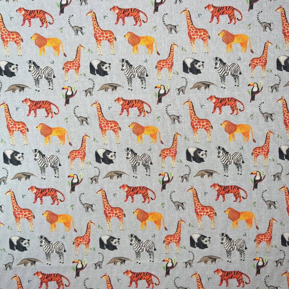 Oh Sew Crafty Limited Cloud Digitally Printed Fabric Pure Cotton Panama Zoo Safari Animal Wildlife Panda (Sold Per Metre) (Cloud)