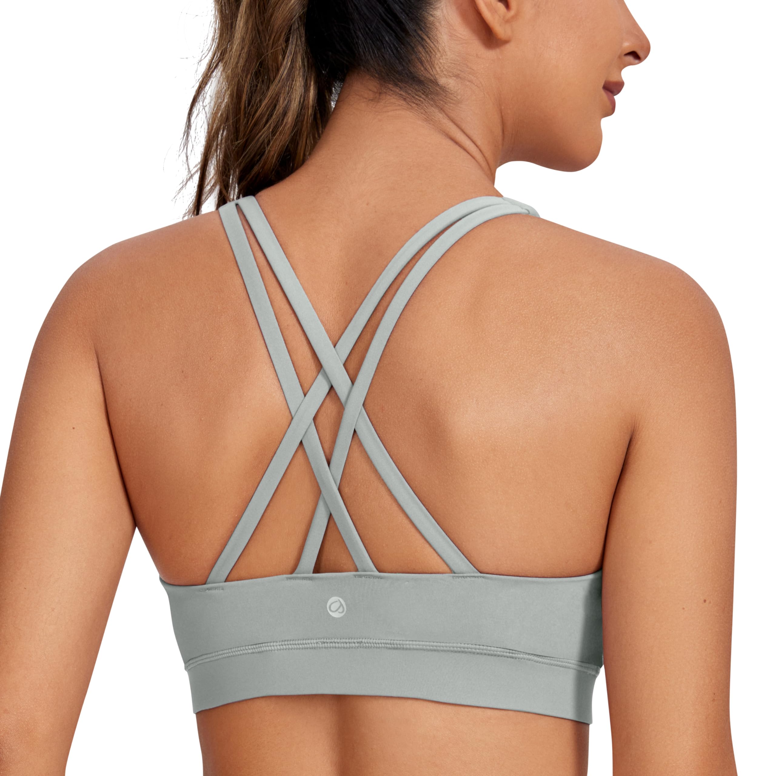 CRZ YOGAWomen's Strappy Sports Bras Fitness Workout Padded Yoga Bra Criss Cross Back