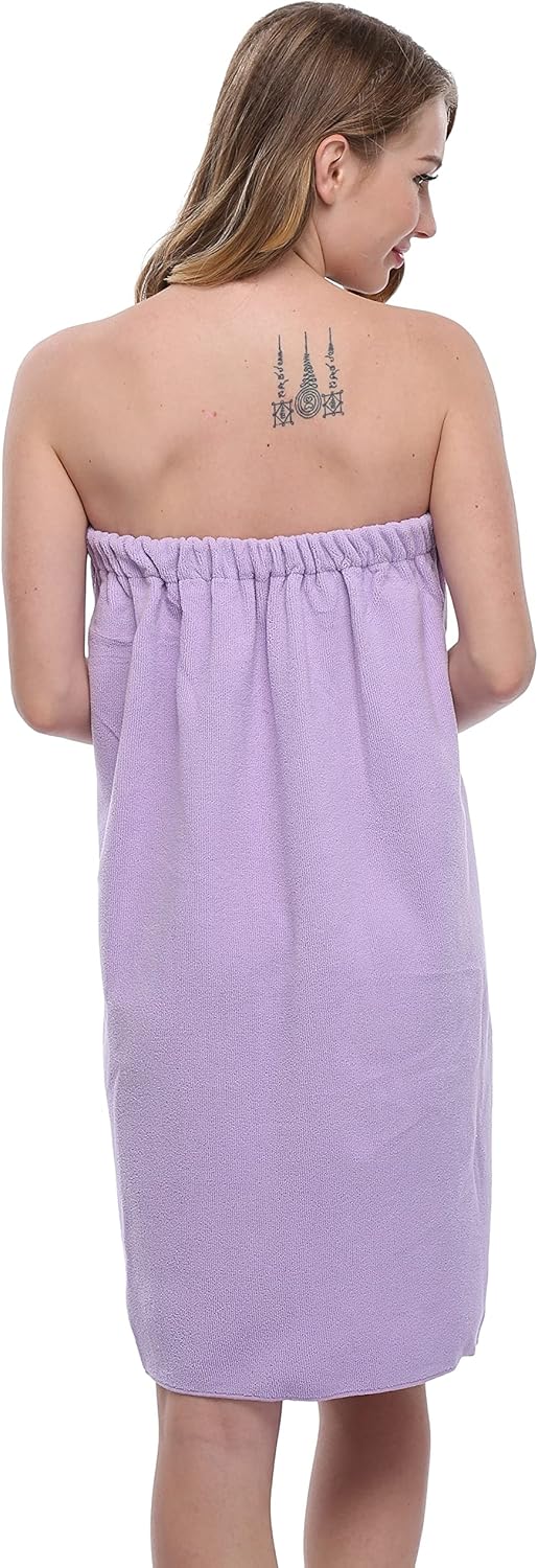 Taylor Eddie 2 Pcs Bath Towel Robe for Women Spa Bath Robe Lightweight Absorbent Cover up Snap Closure - Image 3