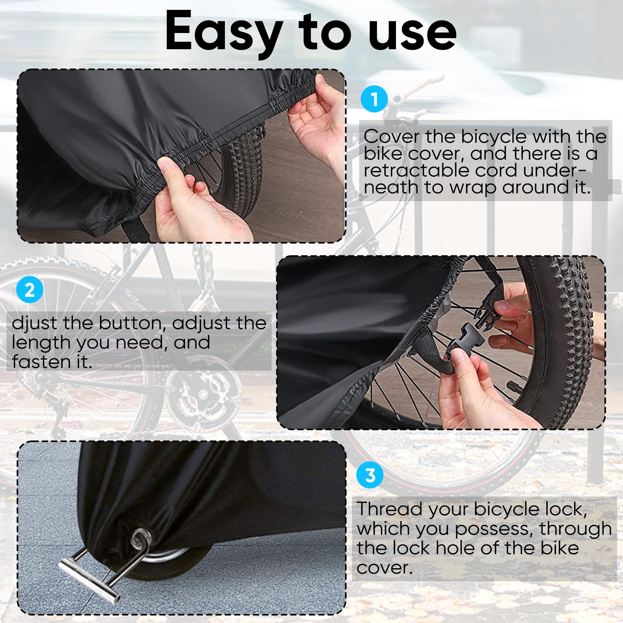 Copertura Impermeabile Per Bicicletta - Tessuto Oxford 210D, 200x110x70 Cm Con Custodia