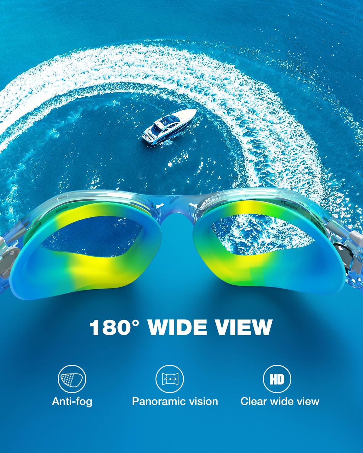 ZIONOR Kids Swim Goggles, G1MINI MIX Vibrant Colorblock Polarized No Leaking Anti Fog Kids Goggles(6-14)