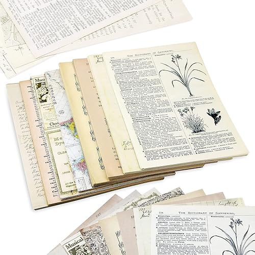 BILLIOTEAM 240 páginas de diario de basura papel vintage hecho a mano papel de estraza para álbumes de recortes decoración de manualidades 551 x 787