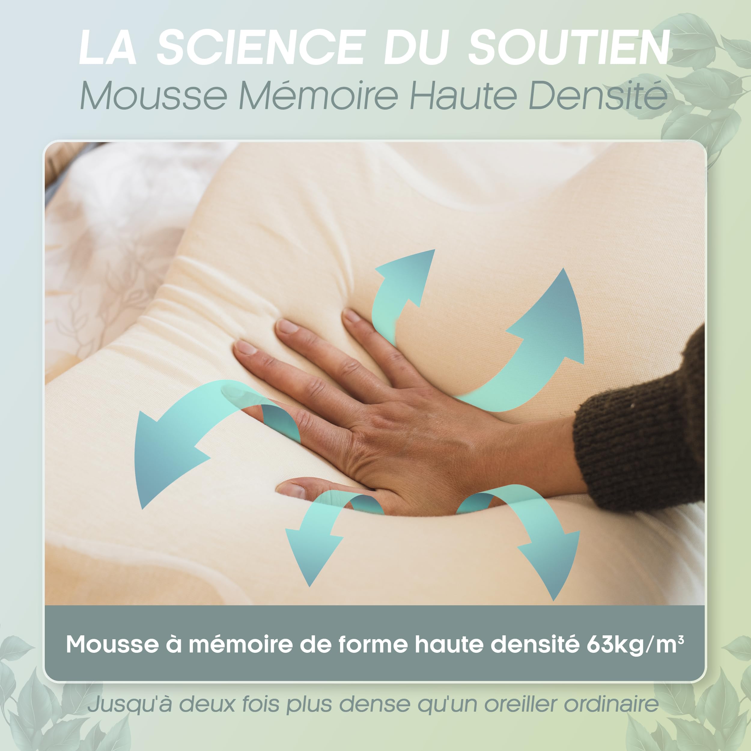 Oreiller Ergonomique Cervical à Mémoire de Forme pour Améliorer Le Sommeil