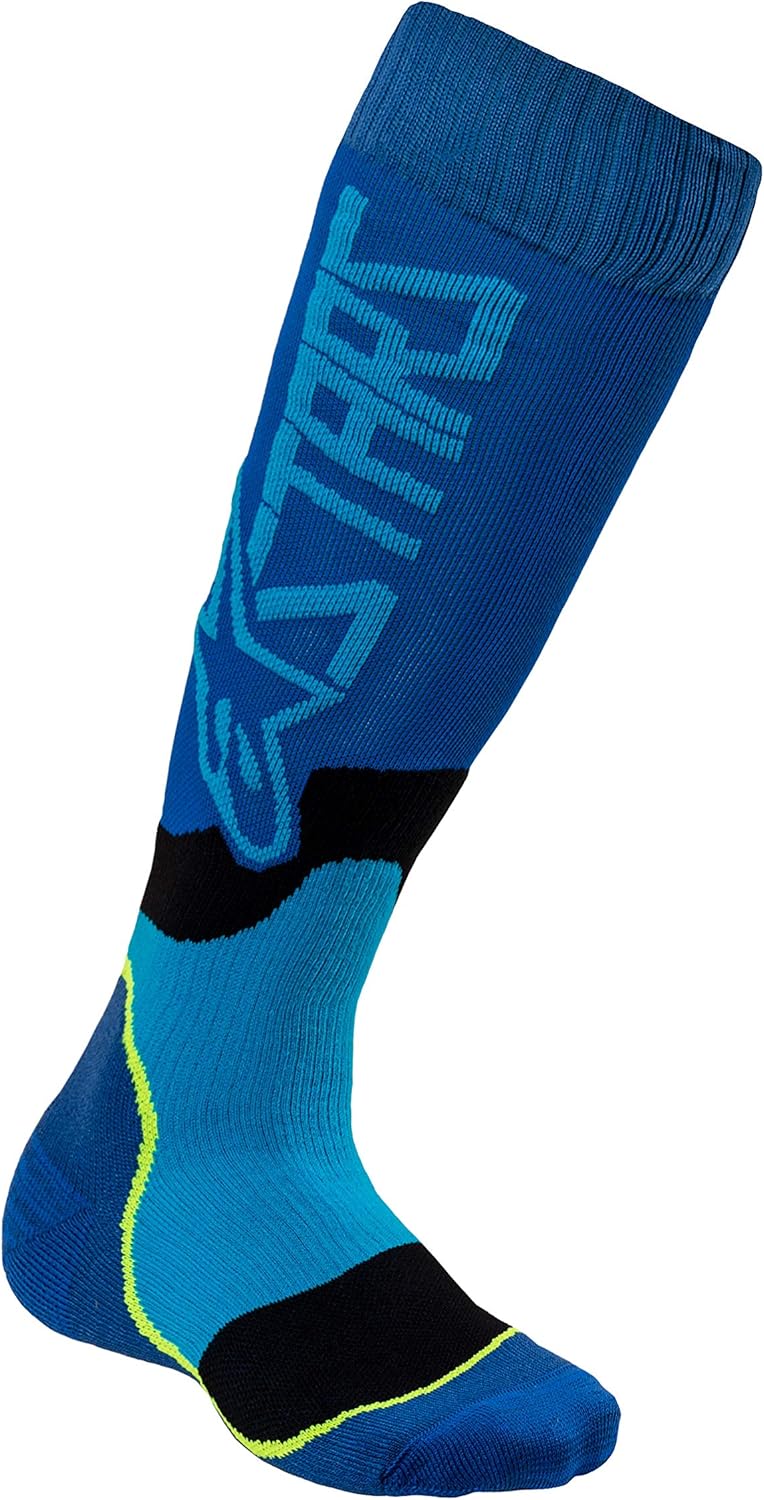 Alpinestars Mx Plus-2 Socks Blue/Cyan Large 482-64312 Alpinestars Mx Plus-2 Socks Blue/Cyan Large 482-64312