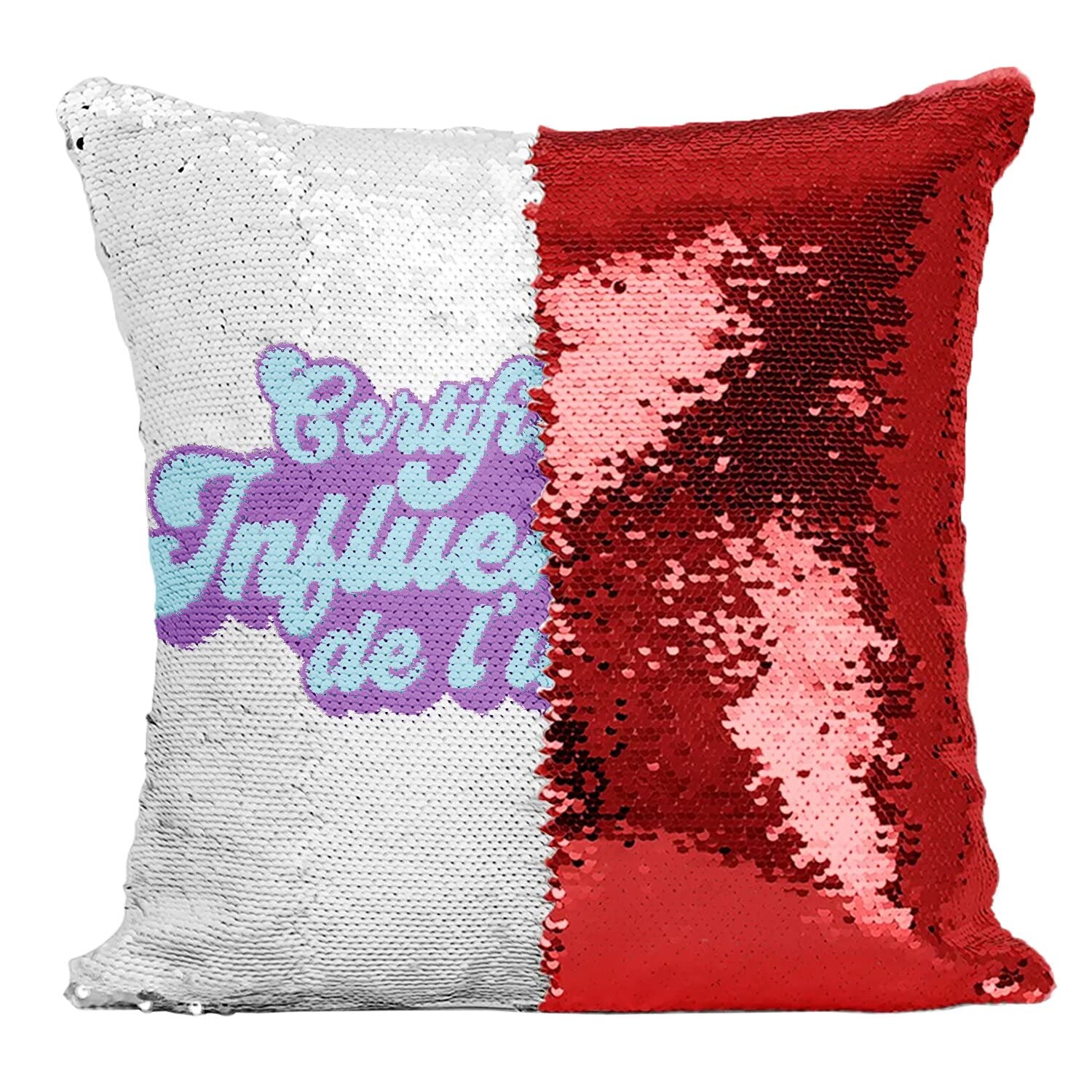 Coussin Sequin Magique Rouge Réversible pour Personnaliser sa Décoration Intérieure