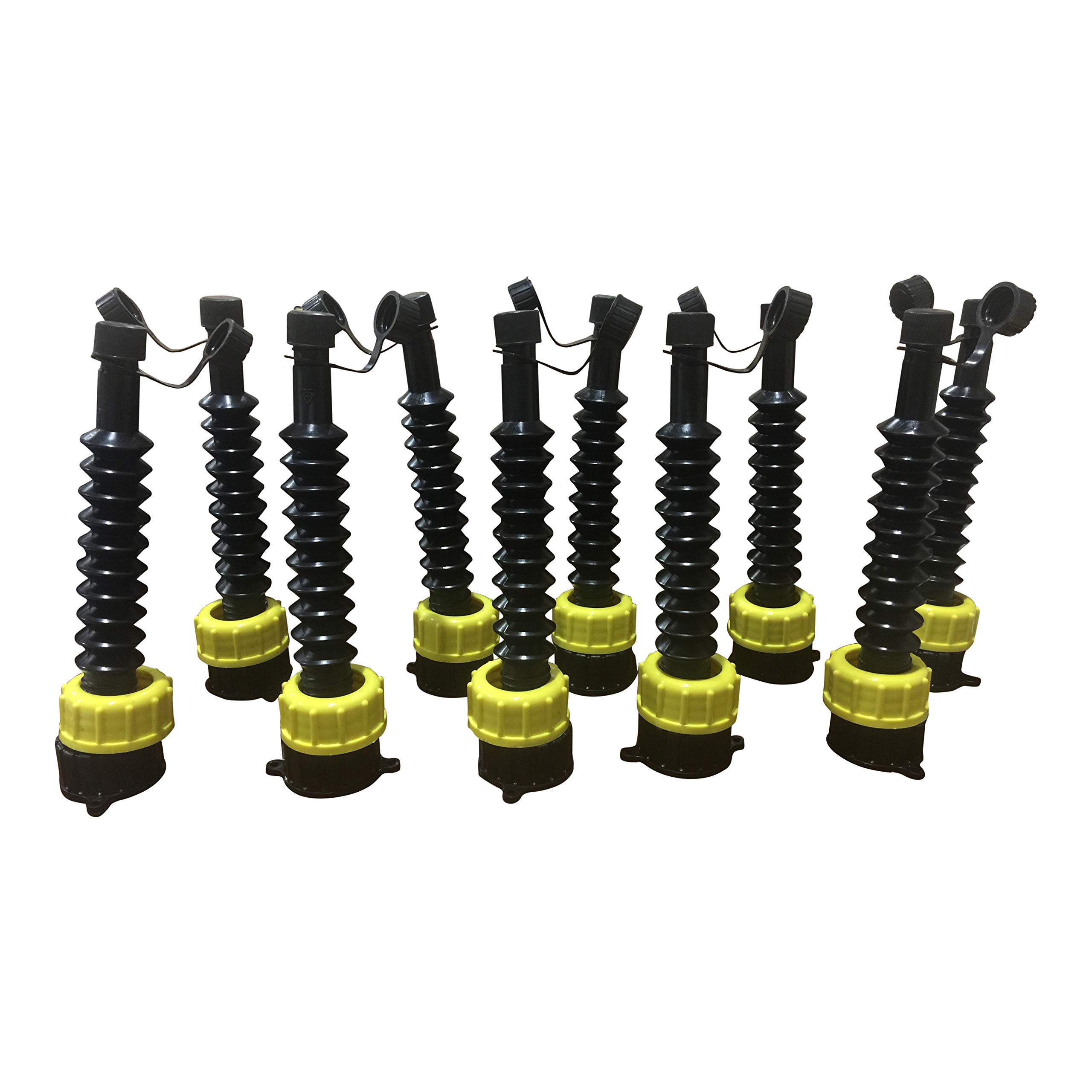 KP KOOL PRODUCTS Universal Gas Can Spout Replacement, Gas Can Nozzle Replacement with Screw Collar Caps, Gas can Vent caps, Stopper Cap, Gas can Gasket and Stainless Steel Filter (Pack of 10)