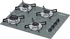 Cooktop 4 bocas Chamalux ultra chama Bivolt Trempe de Chapa Cinza