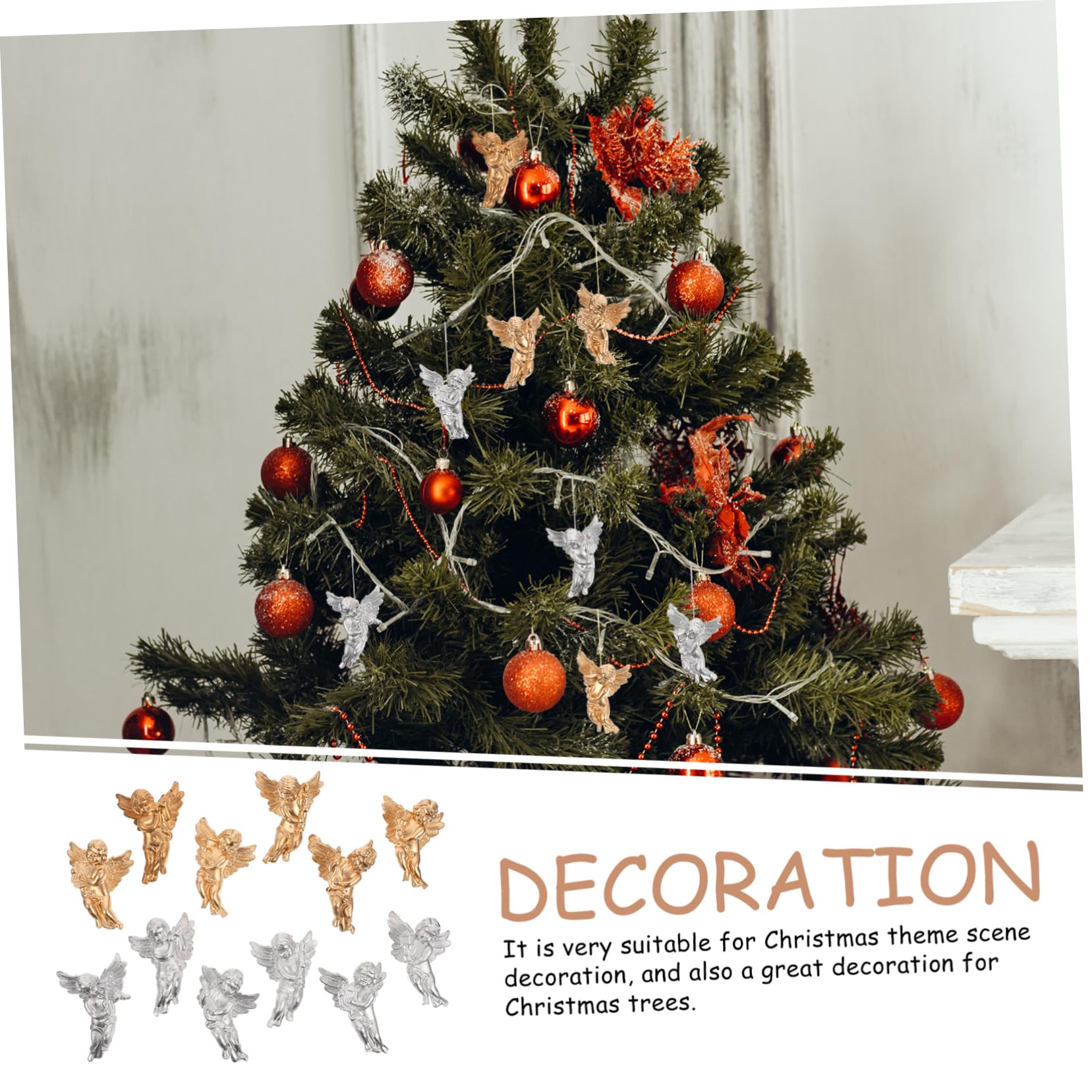 TOPBATHY 96 Piezas Colgante Ángel De Navidad Adorno Colgante Navideño Adornos De Navidad Ángel Colgante Adorno Colgante De Árbol De Ángel De Muñeca Decoración El Plastico