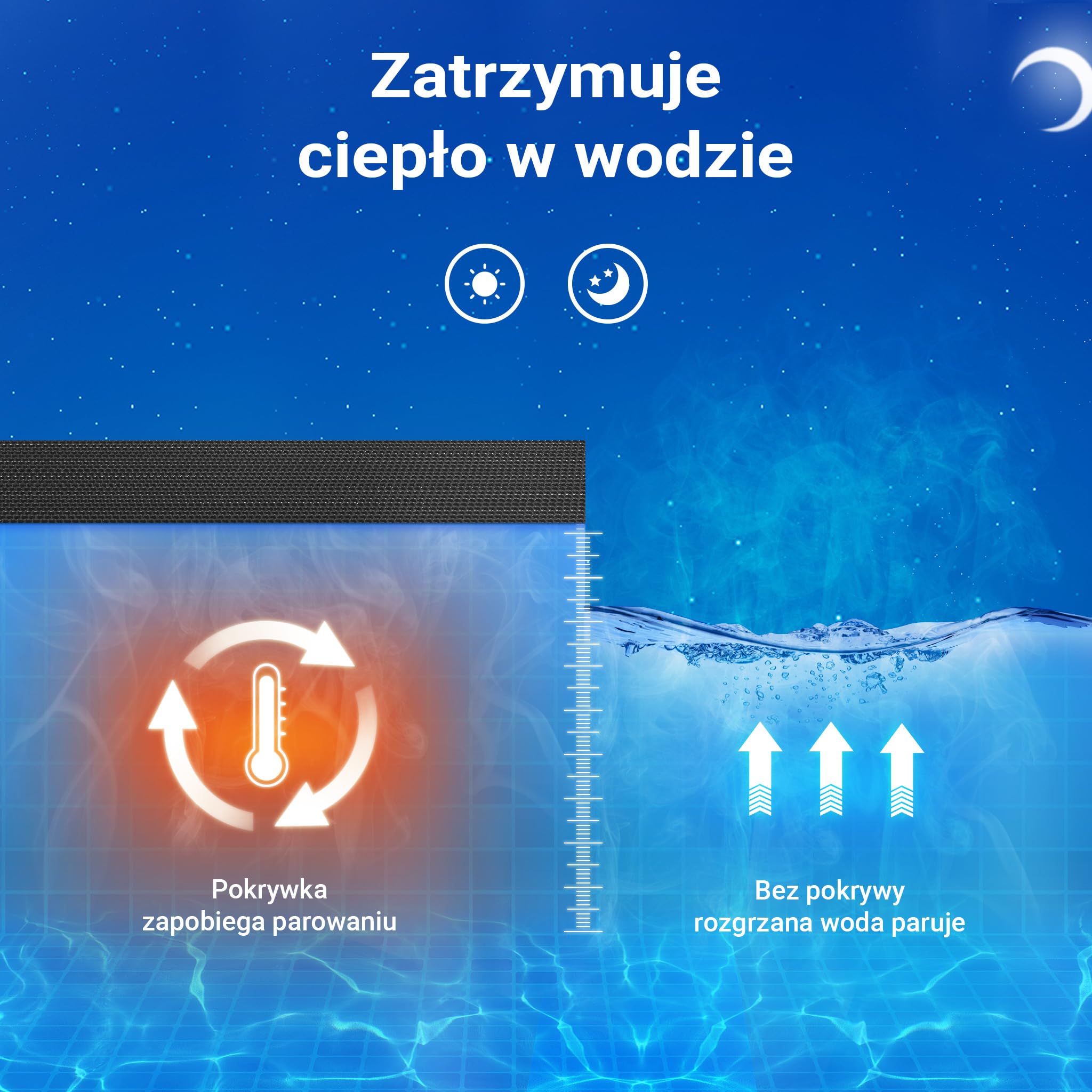Wiltec Folia solarna do basenu Ø 3,6 m, czarna, ogrzewanie basenu z folii PE o grubości 120 µ, pokrywa basenowa plandeka basenowa folia solarna okrągła