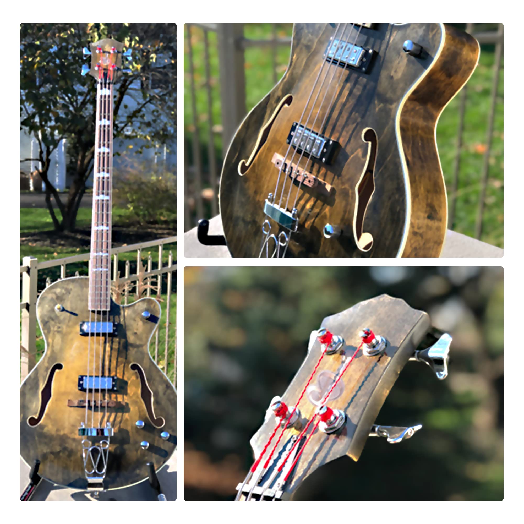 The FretWire Hollow/Semi Hollow Body DIY Electric Bass Guitar Kit DIY