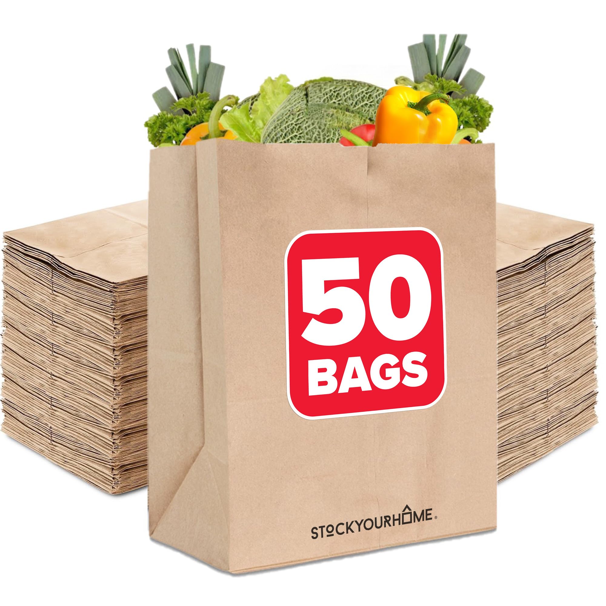 Stock Your Home 70 lb / 50 / Brown Bags