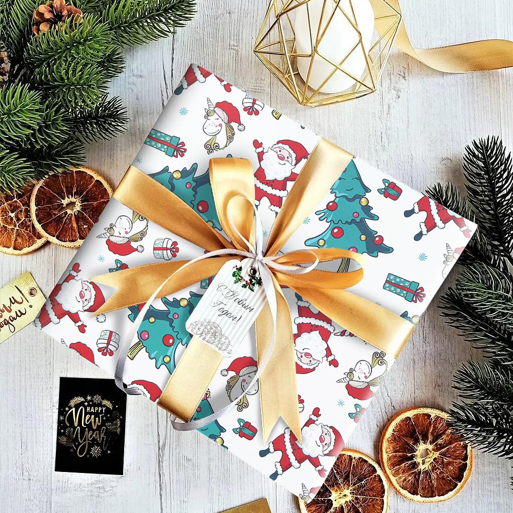 6 Feuilles De Papier Cadeau Cher Père Noël | Emballage Cadeau