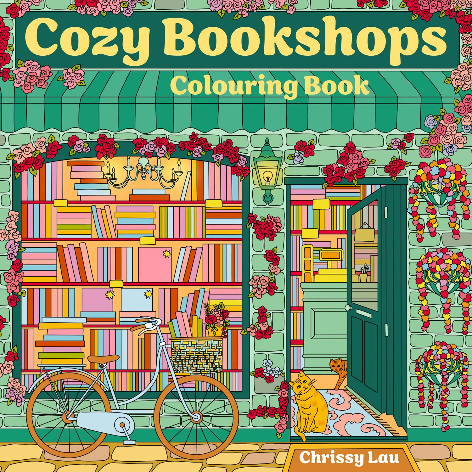 Cozy Bookshops: Colouring Book: For fans of Coco Wyo, colour your way to relaxation with charming scenes of bookstore bliss