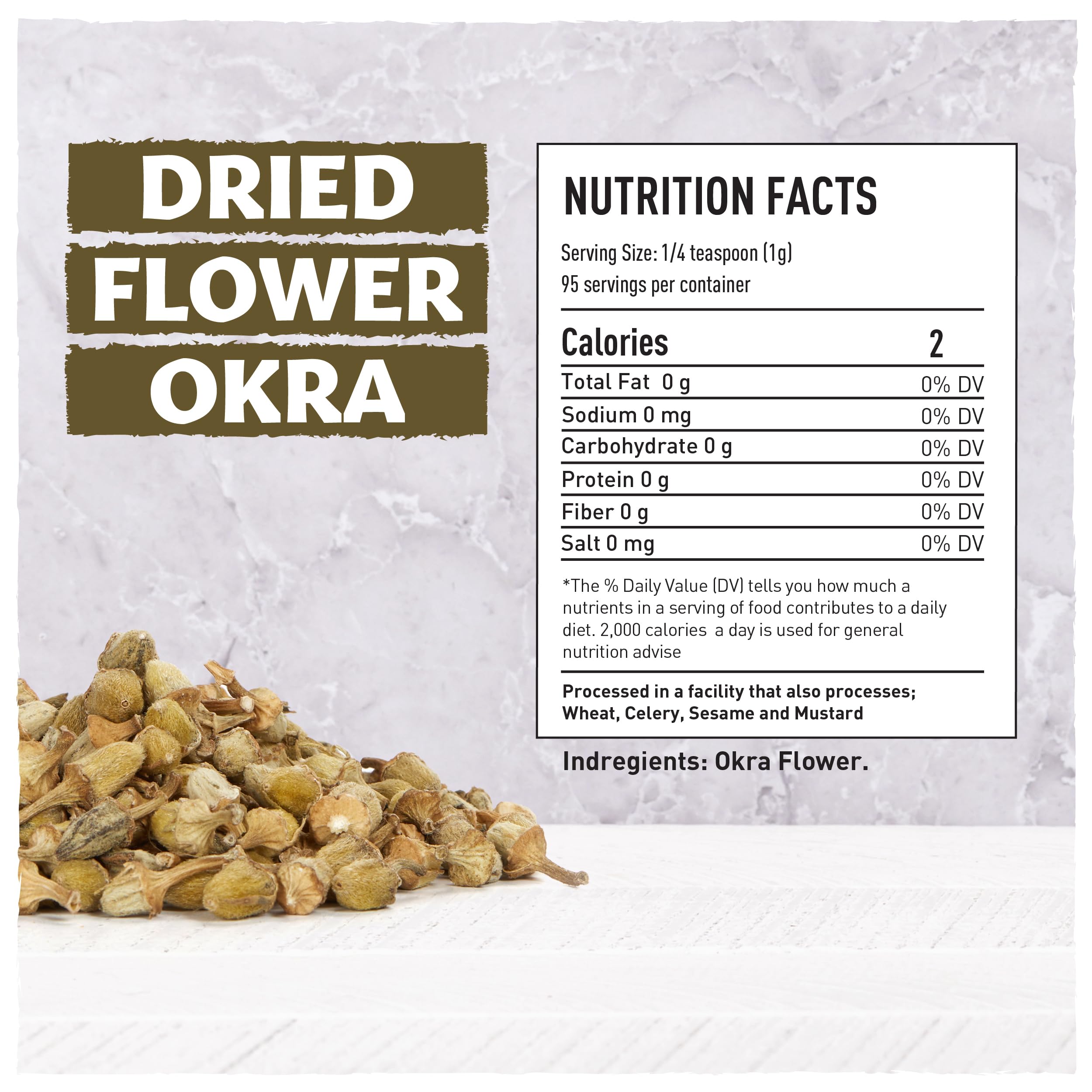 Eastanbul Dried Okra, 3.4oz Dried Ladies' Finger Ocra, Dry Ochro, Bamie AKA Kuru Bamya for Snacks, Stews, Stir Fries Rehydratable for Fried Okra, Gumbo, Turkish Food