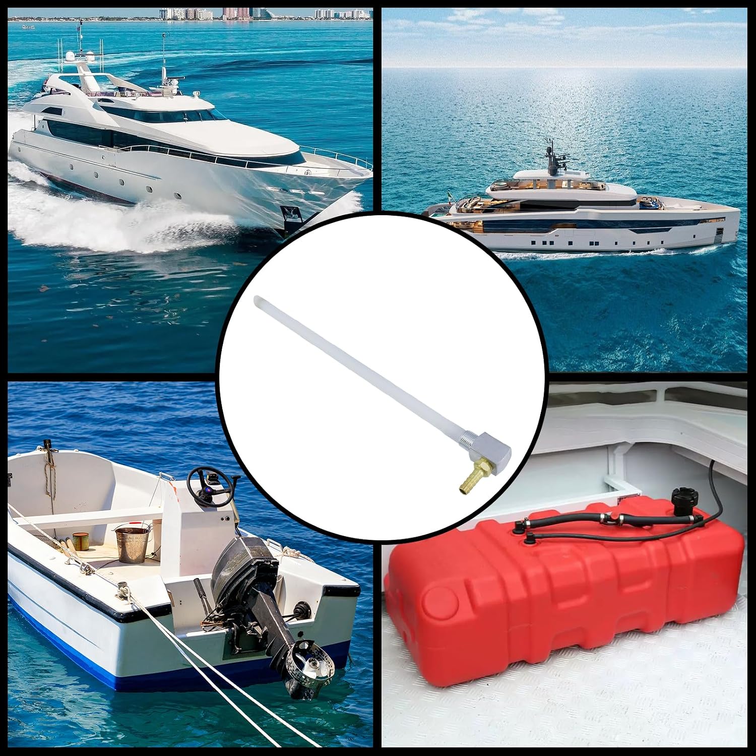 12" Marine Fuel Tank Pickup Tube with Strainer 7-0948 Boat Fuel Tank Tube with Brass Barb Connector