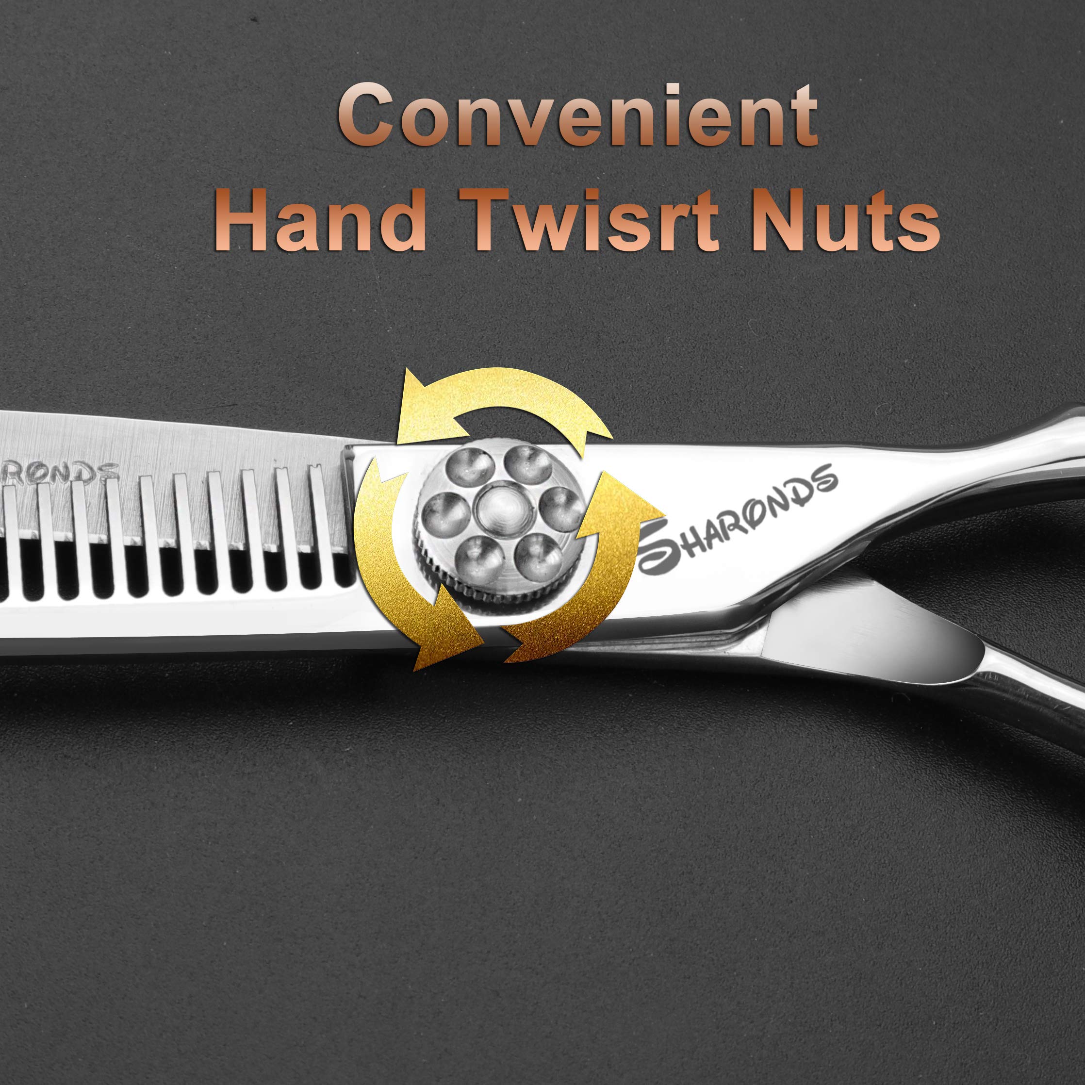 Sharonds - Forbici da parrucchiere, in acciaio inox, set di forbici da taglio per diradamento, ideali per parrucchieri/barbieri professionali o per uso domestico, sia per uomini che per donne, 15,2 cm