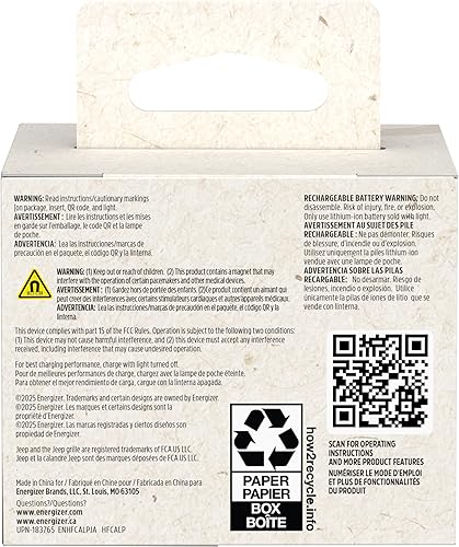 Miniatura 12 de Energizer Jeep MP-450 - Linterna frontal recargable, ultra brillante LED recargable con luz blanca, roja, verde, resistente al agua para exteriores,