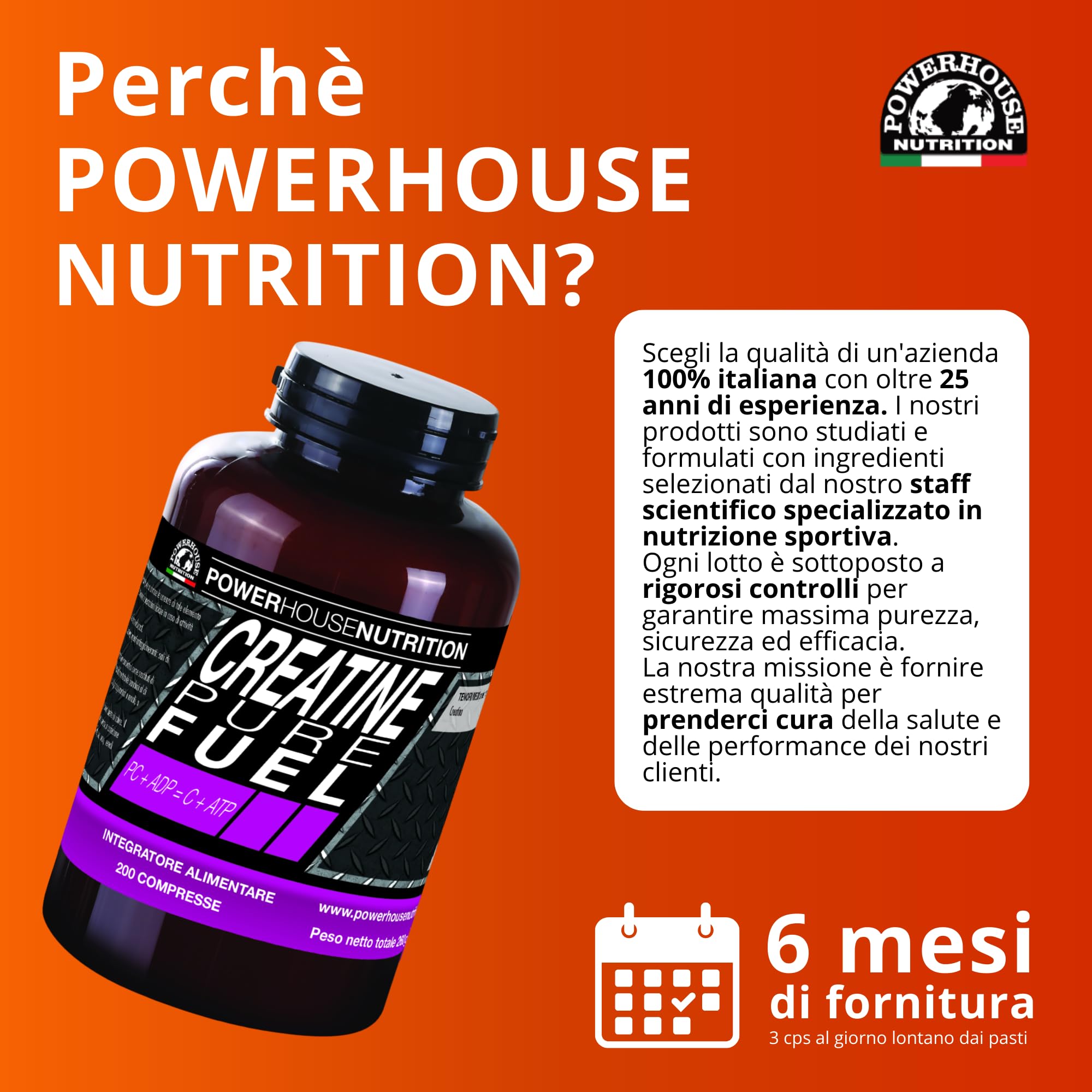 Creatina Monoidrato 600 Capsule 3000mg - 6 Mesi di Fornitura - Powerhouse Nutrition - Made in Italy - Integratore per Palestra, Allenamento, Pre Workout - Creatina Compresse Pure, Senza Additivi