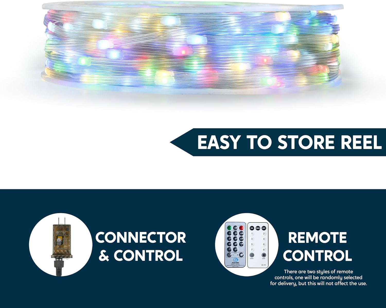 Joiedomi 1200 LED Christmas Lights Outdoor,394 FT Multicolor Christmas Tree Lights with 8 Modes Timer, PVC Clear Wire String Lights with Reel for Indoor Outdoor Holiday Xmas Eve Night Decoration