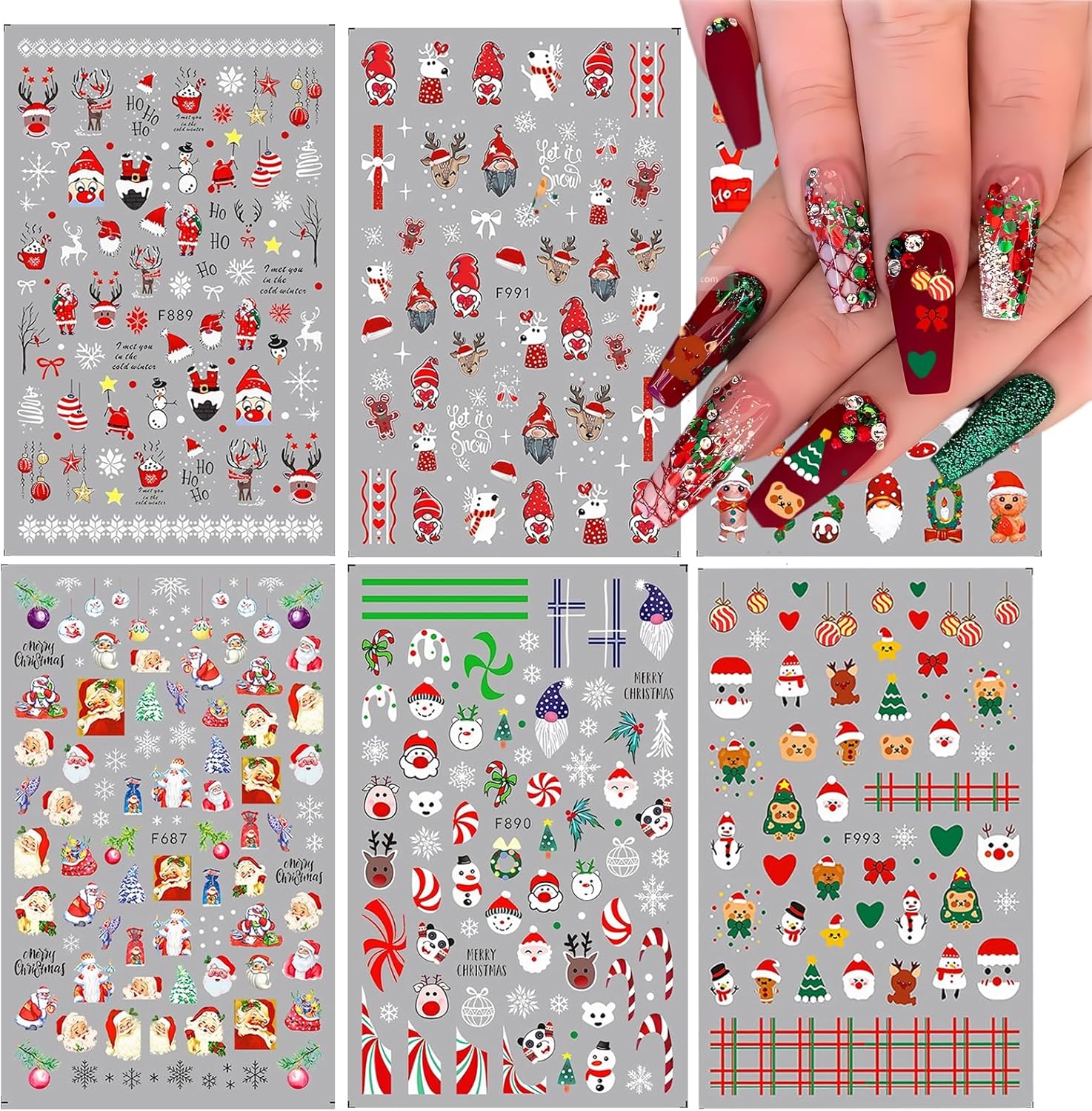 Christmas Nail Art Stickers 3D SelfAdhesive Nail Stickers