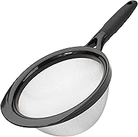 GoodCook 8-Inch Stainless Steel Fine Mesh Strainer with Non-Slip Grip Handle - Perfect for Sifting Flour, Straining Sauces & Rinsing Produce