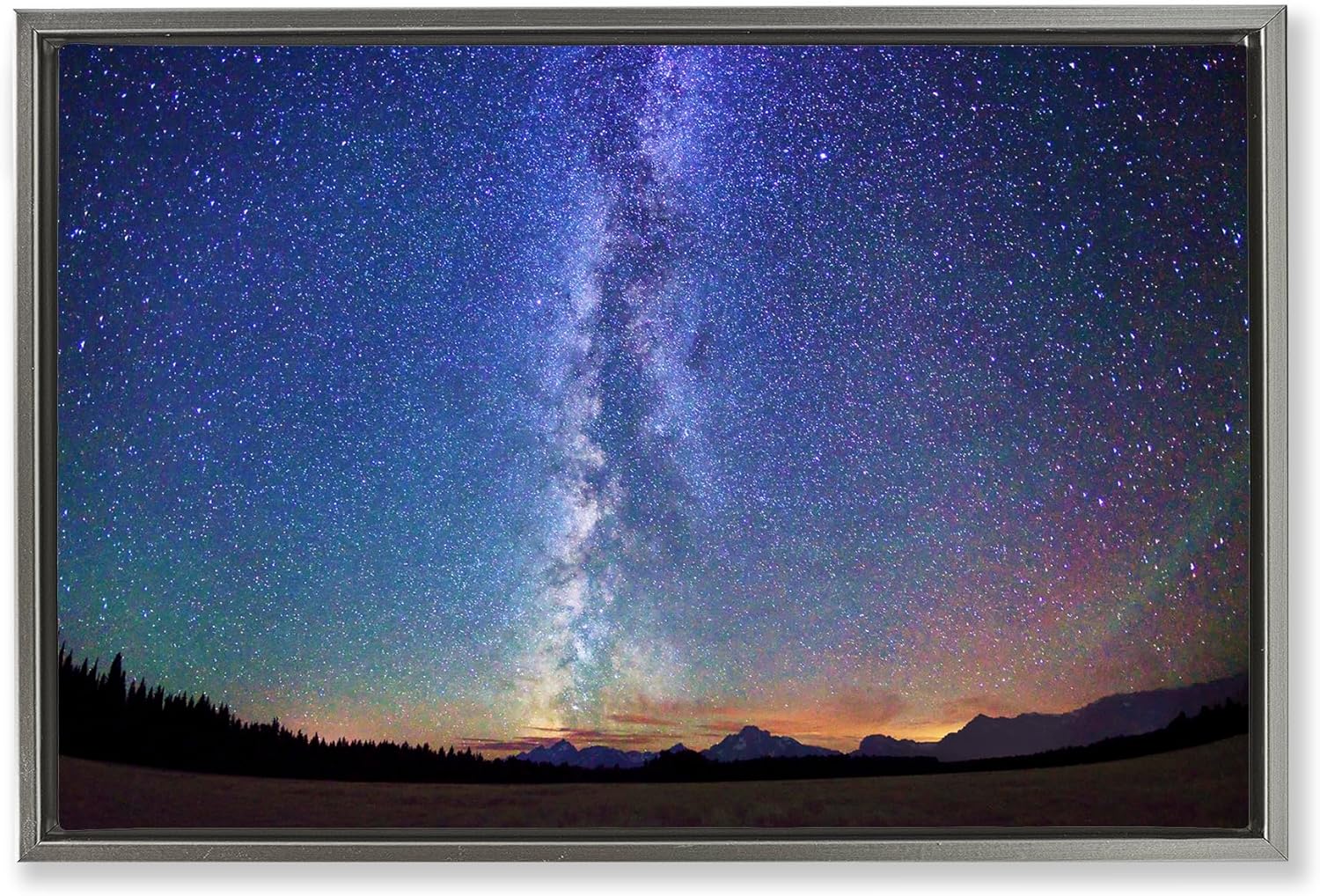 Stupell Industries Milky Way Stars over Earth Gray Framed Floater Canvas Wall Art, design by Royce Bair, 25 x 17