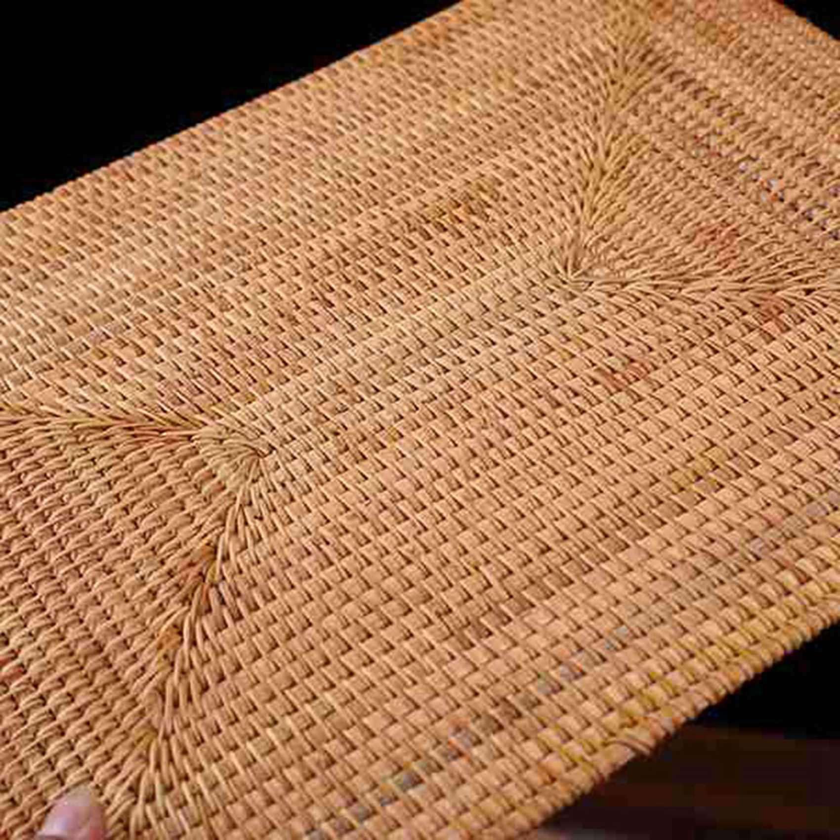 6X Esteras de Mesa Manteles Individuales de Ratán Antideslizante Mesa de Comedor Manteles Individuales Tejidos Resistentes Al Alfombrillas Resistentes para Mesa de Comedor